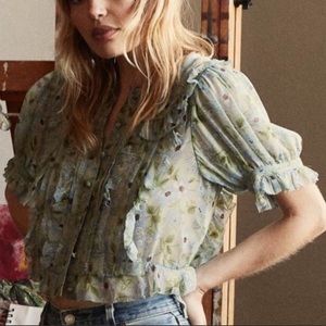 NWT Doen Selma Top in Strawberry Moon Floral. Size XS.